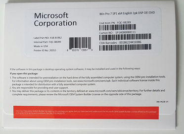 الأصل Windows 7 Professional مفتاح الترخيص 32/64 بت اللغة الإنجليزية