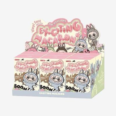أصل Popmart الأصلي Labubu الوحوش المثيرة مقعد المكرون العمياء مربع شخصية دمية اللحم اللطيفة الألعاب الصناديق الغامضة