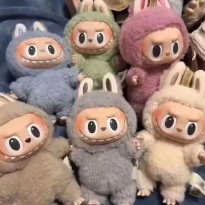 أصل Popmart الأصلي Labubu الوحوش المثيرة مقعد المكرون العمياء مربع شخصية دمية اللحم اللطيفة الألعاب الصناديق الغامضة