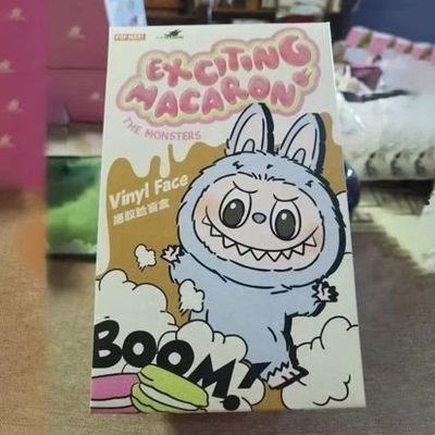 أصل Popmart الأصلي Labubu الوحوش المثيرة مقعد المكرون العمياء مربع شخصية دمية اللحم اللطيفة الألعاب الصناديق الغامضة