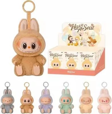 أصل Popmart الأصلي Labubu الوحوش المثيرة مقعد المكرون العمياء مربع شخصية دمية اللحم اللطيفة الألعاب الصناديق الغامضة