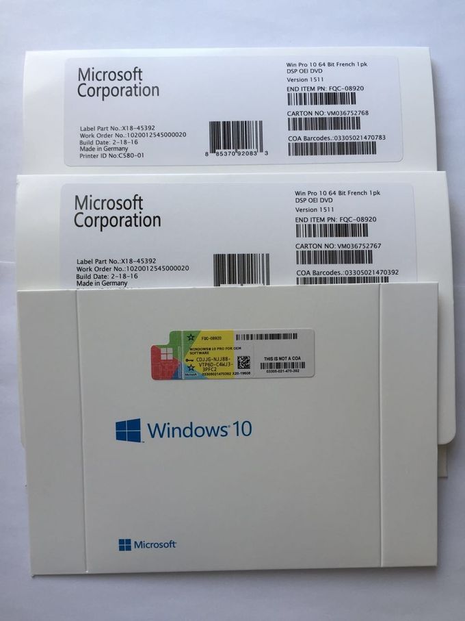 MS Windows 10 Professional OEM Key، Windows 10 Pro 64 Bit DVD French Version