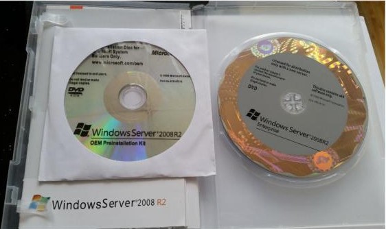 حزمة OEM 32 بت 64 بت DVD Microsoft Windows Server 2008 R2 COA ملصق قرص DVD Windows 2008 R2 Enterprise Edition