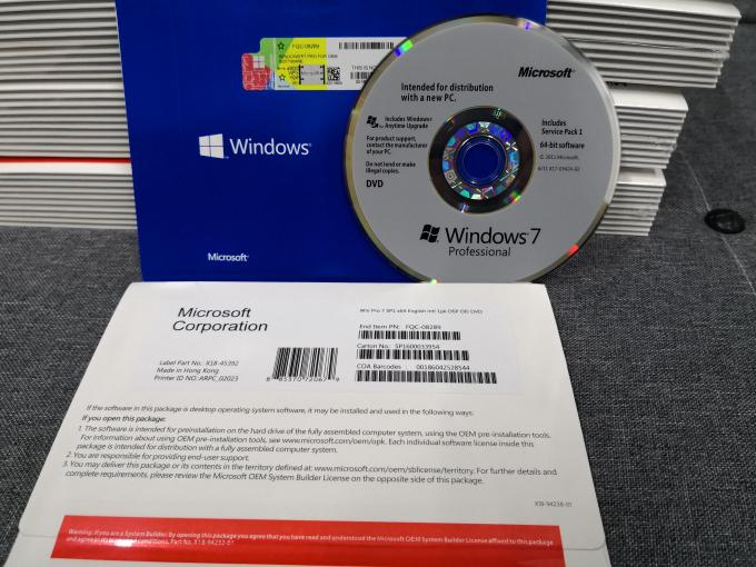 الضمان مدى الحياة Microsoft Windows 7 Professional OEM Package النسخة الكاملة