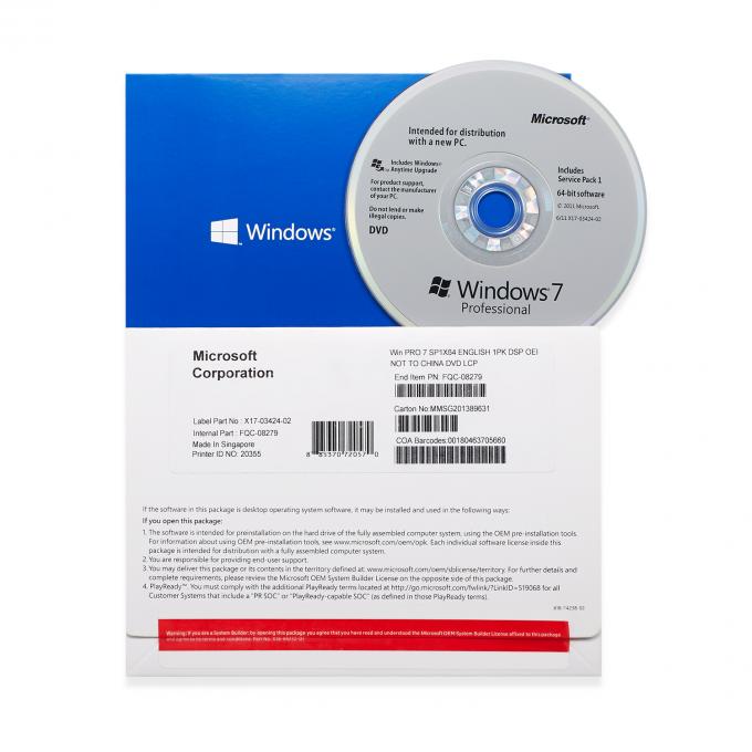 برامج الكمبيوتر العالمية Microsoft Windows 7 Professional و Home OEM مع DVD Microsoft Win 7
